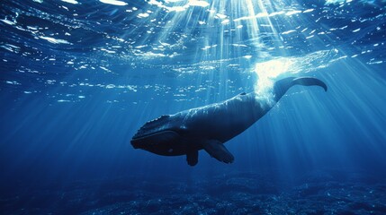 Sperm Whale Diving in Deep Water