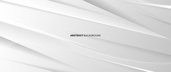 Poster - abstract white background with dark light line object across to the right side. luxury elements vect