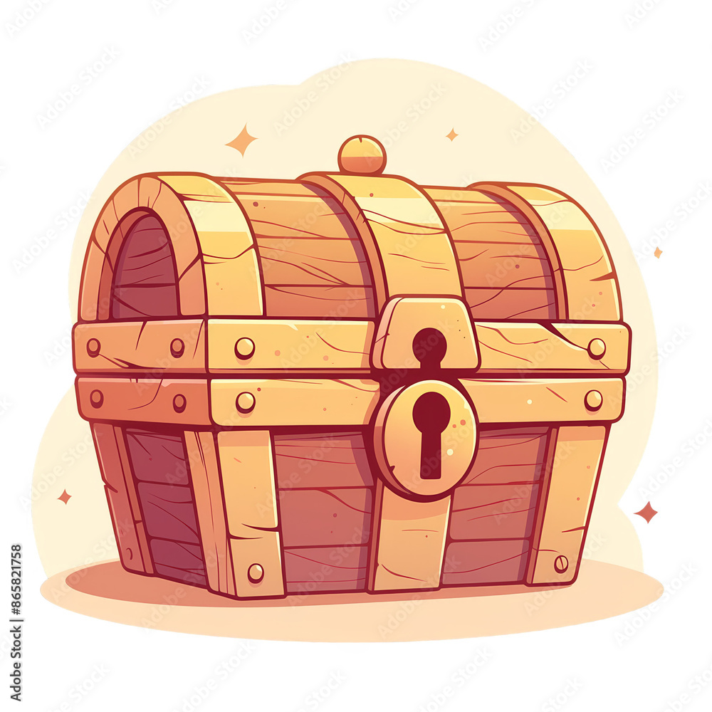 Illustration of a wooden treasure chest with a lock, symbolizing ...