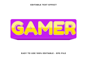 Wall Mural - gamer Editable text effect 3d Trendy template style vintage vector