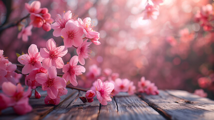 Poster - pink flowers in the garden