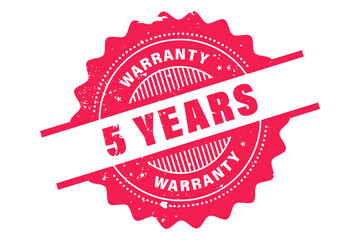 5 years warranty stamp sign seal PNG Background, Transparent Background