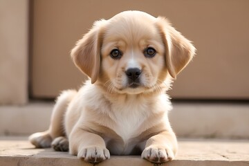 Wall Mural - golden retriever puppy