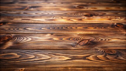 Wall Mural - Richly textured medium dark wood planks with subtle grain patterns and warm undertones against a blurred neutral background setting.