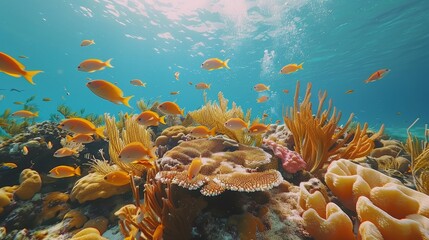 Wall Mural - Diving Adventure in Tropical Coral Reefs 