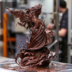 Masterful Creation: Time-Lapse of Sculpting Chocolate Art at Competition