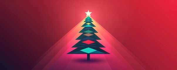 Poster - Abstract Christmas Tree with Star.