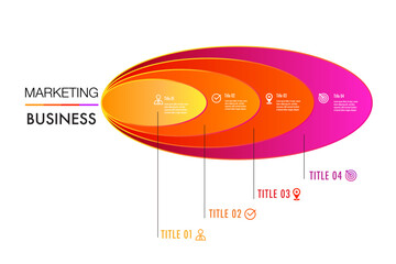 Wall Mural - round infographic template for business 4 steps processes for business concept