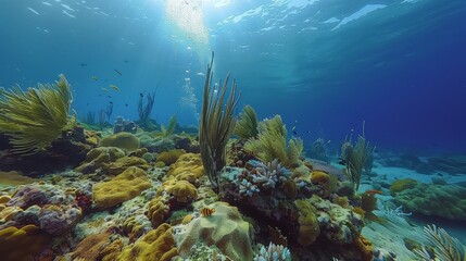 Wall Mural - Exploration of Marine Life on Coral Reefs