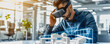© Jirapong - Man with VR glasses working on holographic architectural model