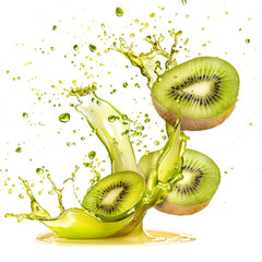 Wall Mural - kiwi fruit isolated on transparent background png
