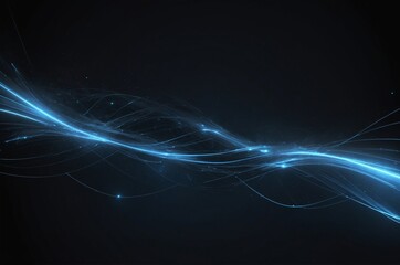 Wall Mural - abstract background with blue light streak in dark space creating sense of movement