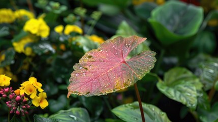 Canvas Print - The leaf surface of a perennial plant within a botanical garden