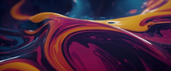 Fototapete - abstract colorful 3d background Fluid simulation of vibrant pain