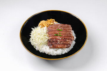 grilled meat with rice