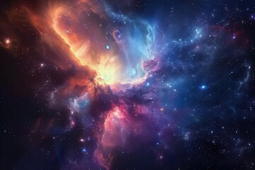 Wall Mural - ethereal cosmic nebula with distant galaxies and celestial wonders enchanting abstract space backgro