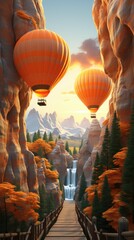 Wall Mural - hot air balloon   HD 8K wallpaper Stock Photographic image
