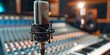 © Anastasiia - Recording Studio Setup with Microphone, Audio Mixer, and Musical Instruments in the Background. Concept Recording Studio, Microphone Setup, Audio Mixer, Musical Instruments, Background Music