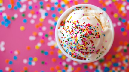 Wall Mural - Ice cream sprinkle bowl sundae colourful background