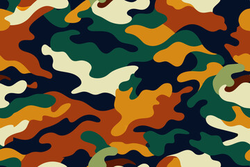 Wall Mural - Seamless Vector Camouflage Pattern for Vibrant Designs