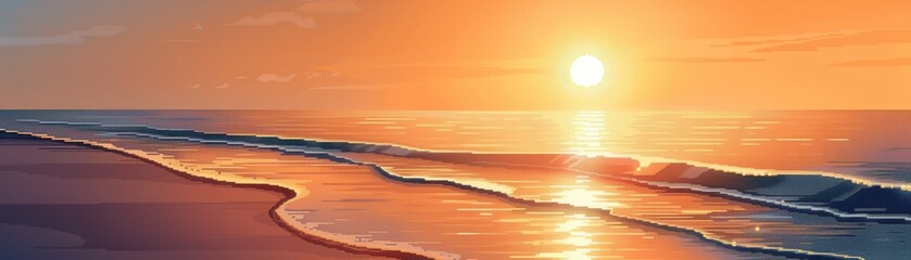 Poster - Sunset Over the Ocean.