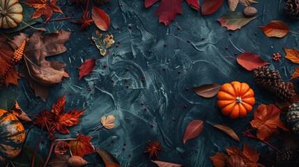 Wall Mural - Autumn leaf arrangement