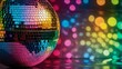 © MdRazib - Shiny disco mirror ball reflecting rainbow colors, cut out