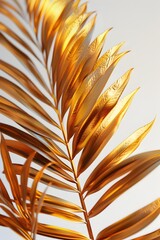 Poster - Mesmerizing Golden Tropical Foliage with Intricate Textures and Flawless Isolated Backdrop