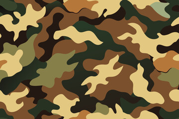 Poster - Intricate Camouflage Pattern Detailed Fabric Design Various Colors Blend