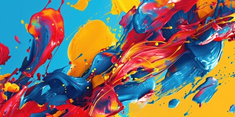 Canvas Print - Painting of Red and Blue Colors