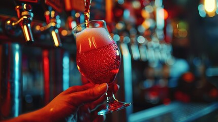 Poster - Person with wine glass at bar