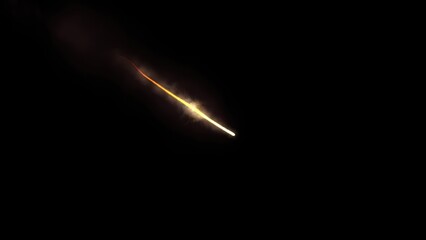 Wall Mural - Beautiful illustration of falling star on plain blakc background