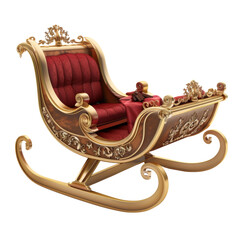 Christmas sleigh isolated on transparent or white background