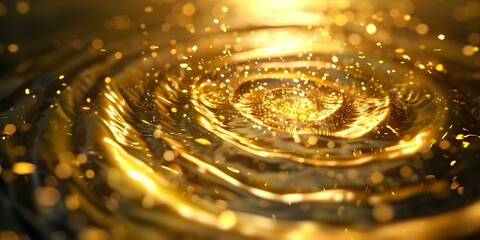 Artistic Representation of Alchemical Process Gold Transformation with Swirling Vapors and Gold. Concept Alchemy, Transformation, Artistic Representation, Swirling Vapors, Gold