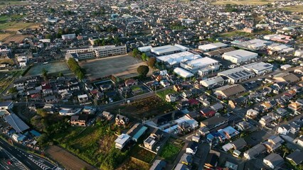 Canvas Print - 都市のドローン空撮