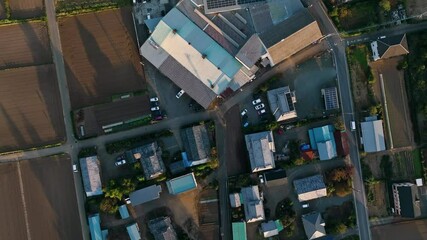 Fototapete - 田園都市のドローン空撮