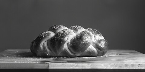 Loaf of bread on wooden table