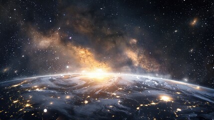 Wall Mural - Earth at Night from Space