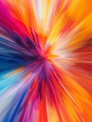 Wall Mural - A colorful abstract background with a bright orange, yellow and blue color. AI.