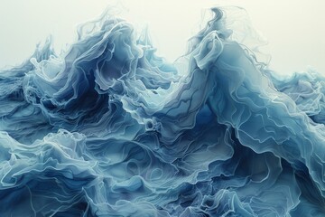 Wall Mural - a close up of a wave that is made out of blue water. ai.