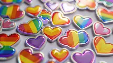 Poster - Rainbow Hearts on Table