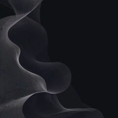 Poster - Abstract White Wave on Dark Background