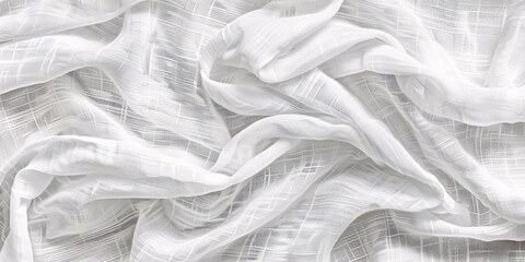 Wall Mural - Airy flax fiber cloth pattern ivory interlaced backdrop.