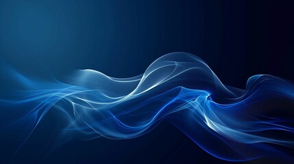 Poster - Abstract Blue Wave Digital Artwork