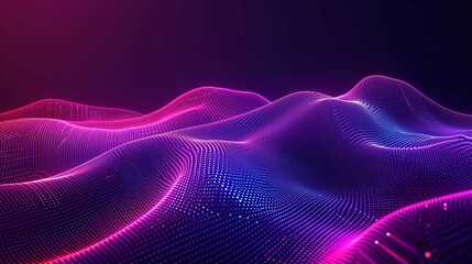 Poster - Abstract Purple And Pink Digital Landscape
