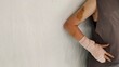 © Rung Kh - Portrait showing the Bruises on the arm, bandage on the hand of accident, health care and medical concept.