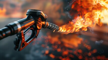 Poster - Burning fuel nozzle