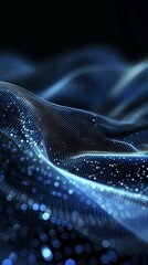 Poster - Abstract Blue Digital Wave Pattern Background