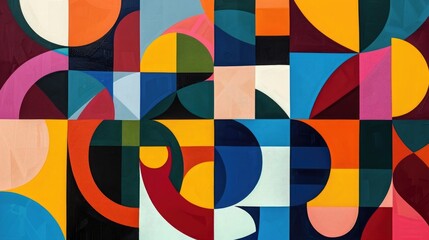 Wall Mural - Abstract geometric design representing Diversity, Equity, Inclusion and Belonging