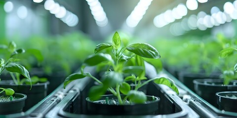 Wall Mural - Circuit board in the background of smart farming plant setting. Concept Smart Farming, Technology, Circuit Board, Agriculture, Innovation